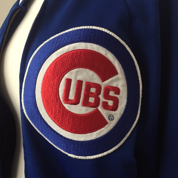 Vintage Chicago Cubs Zippered Jacket Sz L - Picture 4 of 12